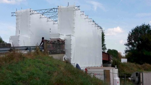 Bâche thermo rétractable pour échafaudage sur Région Occitanie